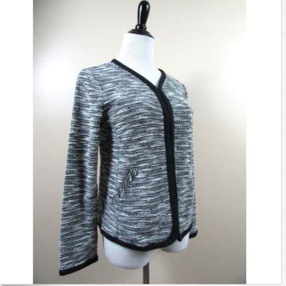 J Crew Black White Boucle Sweater Jacket - Picture 3 of 8